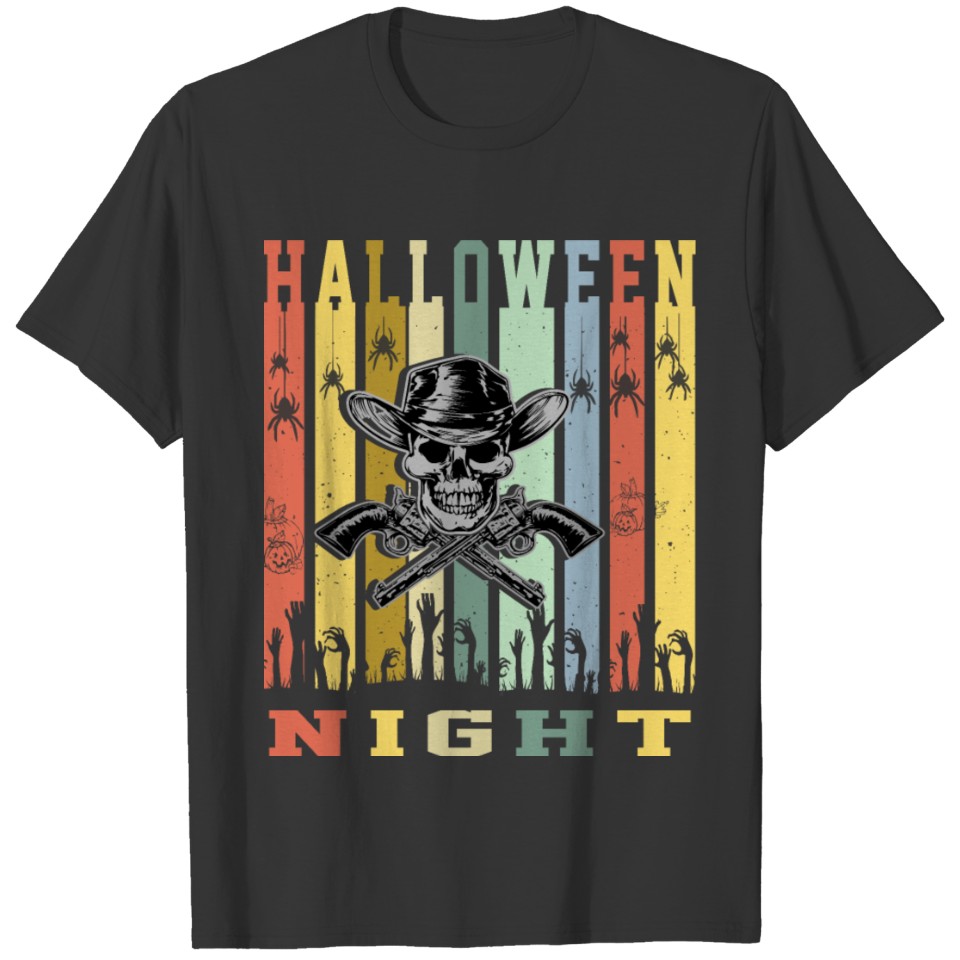 Skull Gun Halloween Night T Shirts