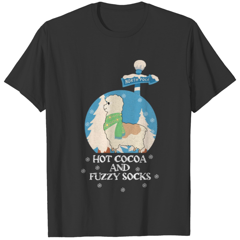 Hot Cocoa And Fuzzy Socks | Cute baby llama T Shirts