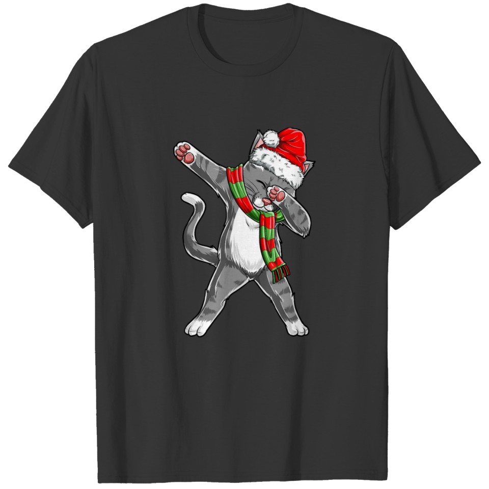 Dabbing Cat Christmas Funny Xmas Cat Lovers Gift T Shirts