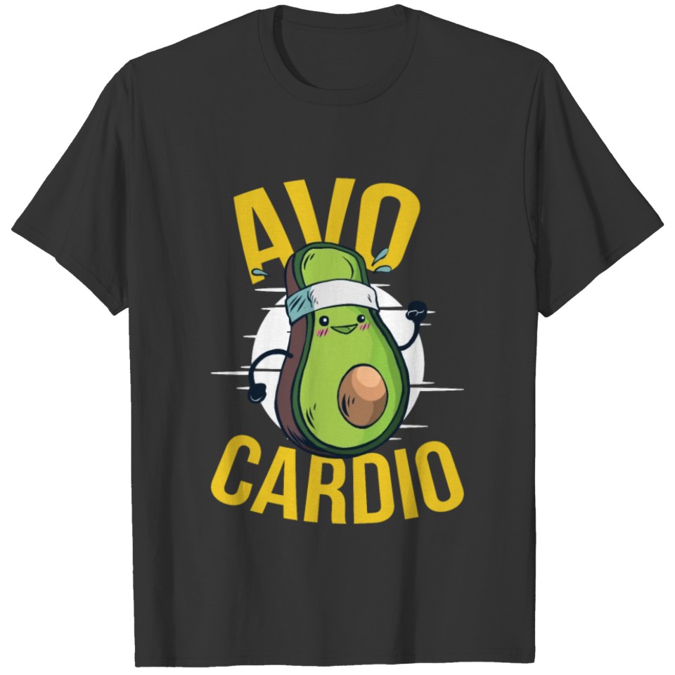 Avocado Avo-Cardio Vegan Vegetarian Workout T-shirt