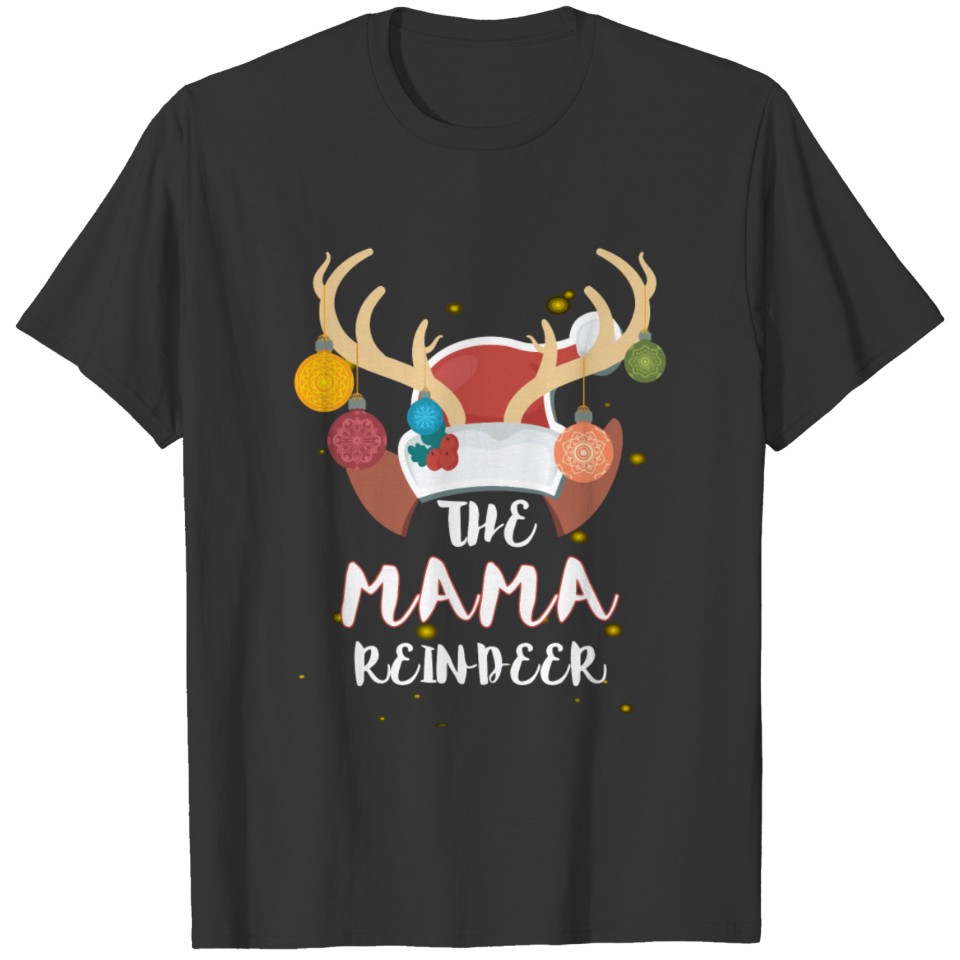 Funny Mama Reindeer Group Matching Family Costume T Shirts