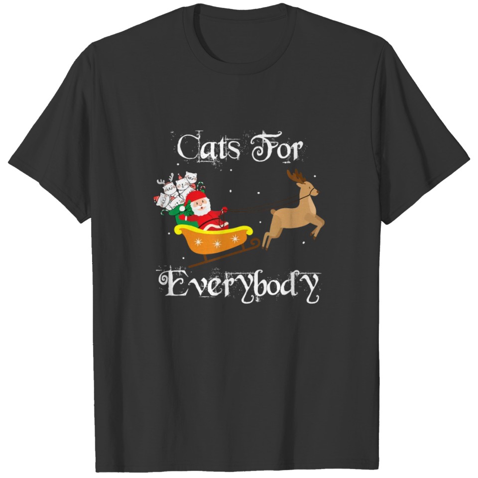 Cats For Everybody Christmas Santa Cat Lover Xmas T Shirts
