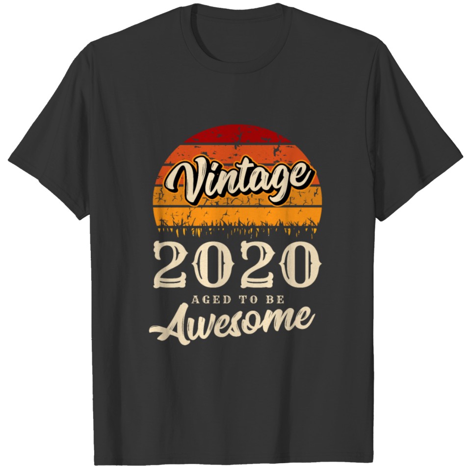2020 Vintage born in Retro age Birthday gift idea T-shirt