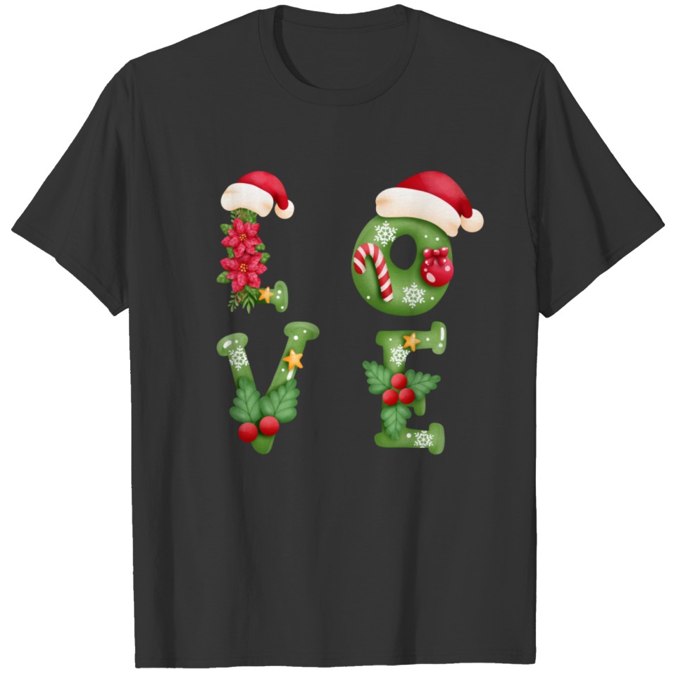 Christmas LOVE Green T Shirts