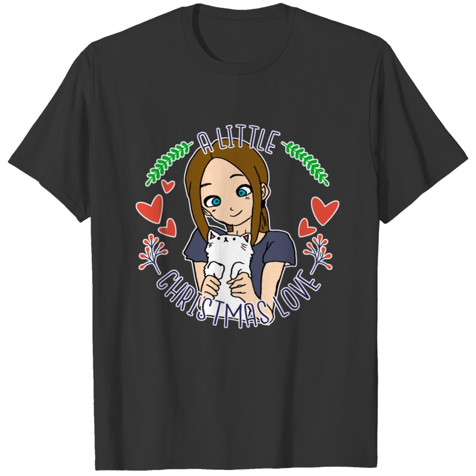 Christmas Present For Cat Mom Anime Motif T-shirt