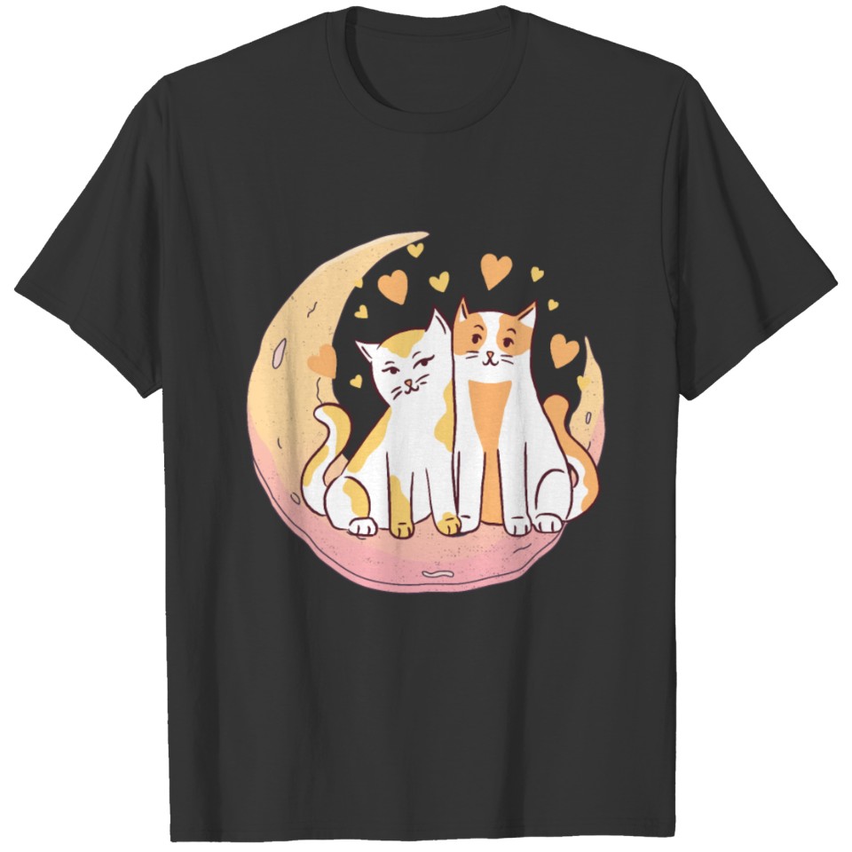 Kawaii Cat Purple Moon Celestial Astrologer Gift T-shirt