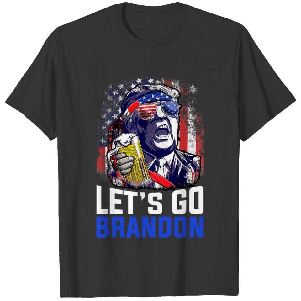 Funny Trump Drinking Beer Let s Go Brandon Conserv T-shirt