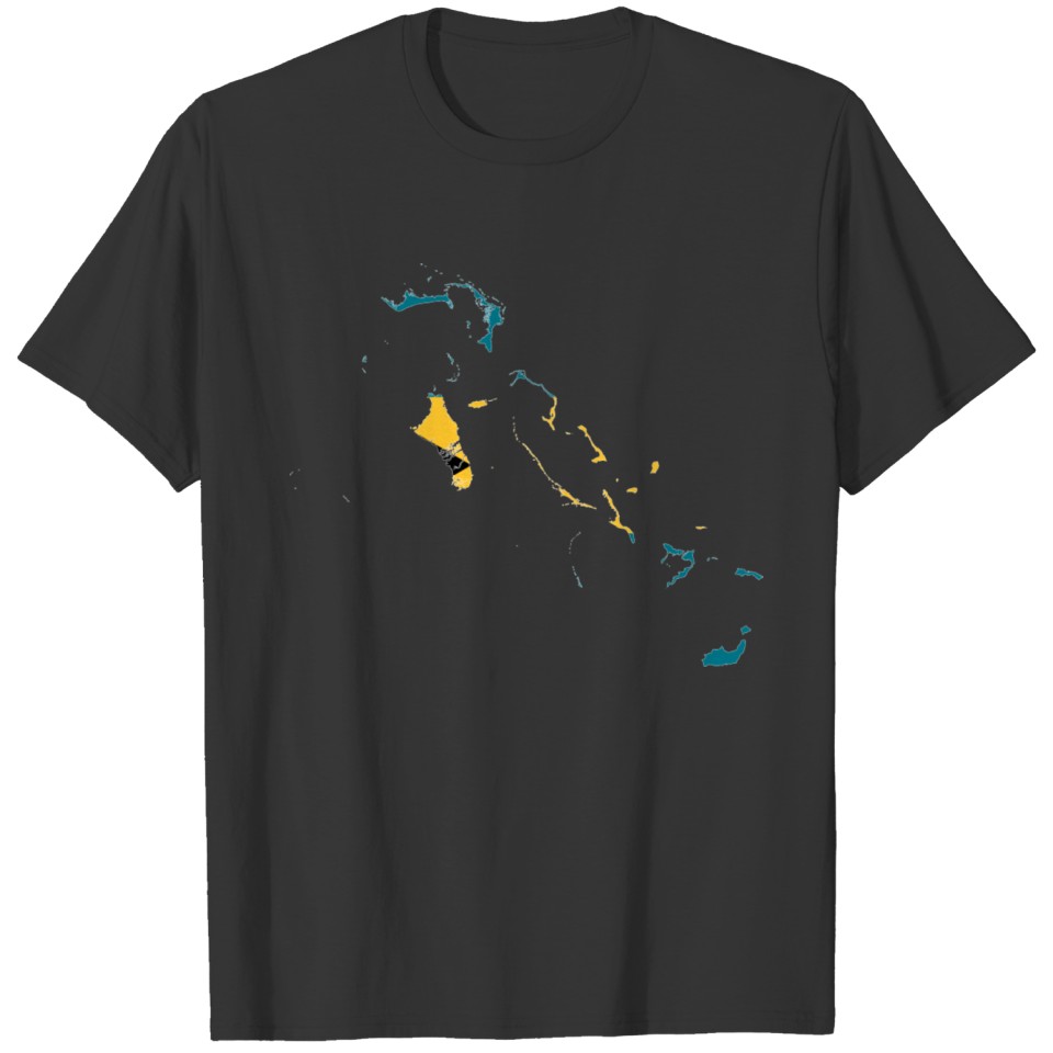 Bahamas Flag Map T-shirt