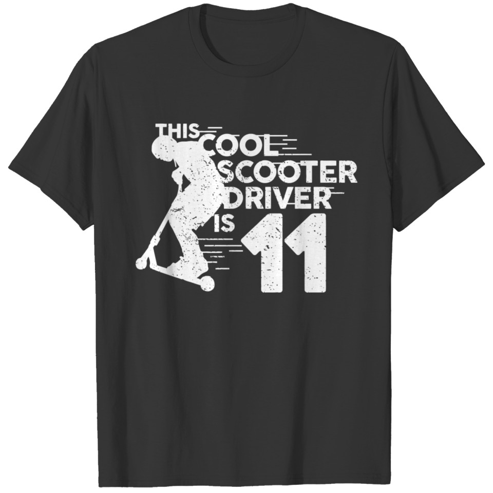 11Th Birthday Retro Gift Scooter Driver Scooter Bo T Shirts