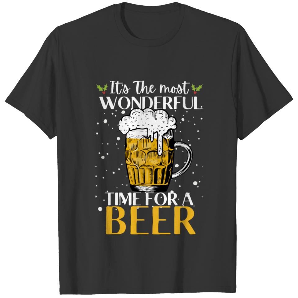 Its the most wonderful time for a beer christmas T-shirt
