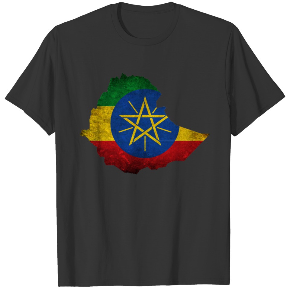 Ethiopia Flag Map T-shirt