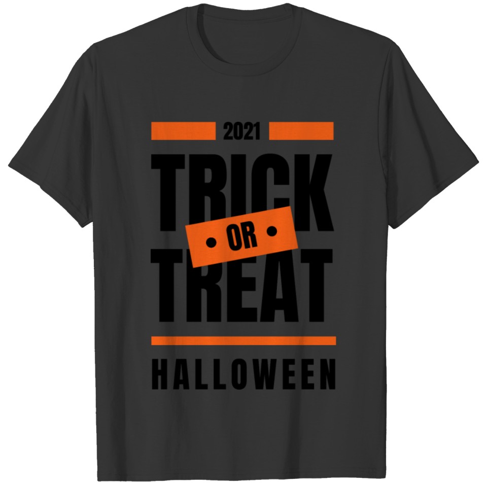 Black Modern Halloween Trick Or Treat T Shirt T-shirt
