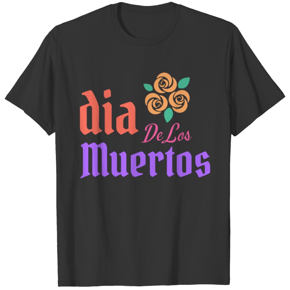 Black and Orange Dia De Los Muertos T shirt T-shirt