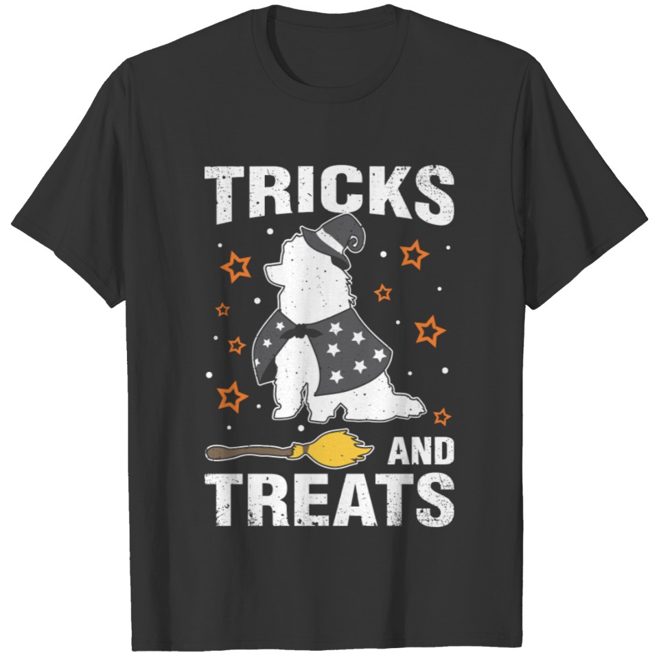 Treats Tricks Poodle Halloween Costume Witch T-shirt