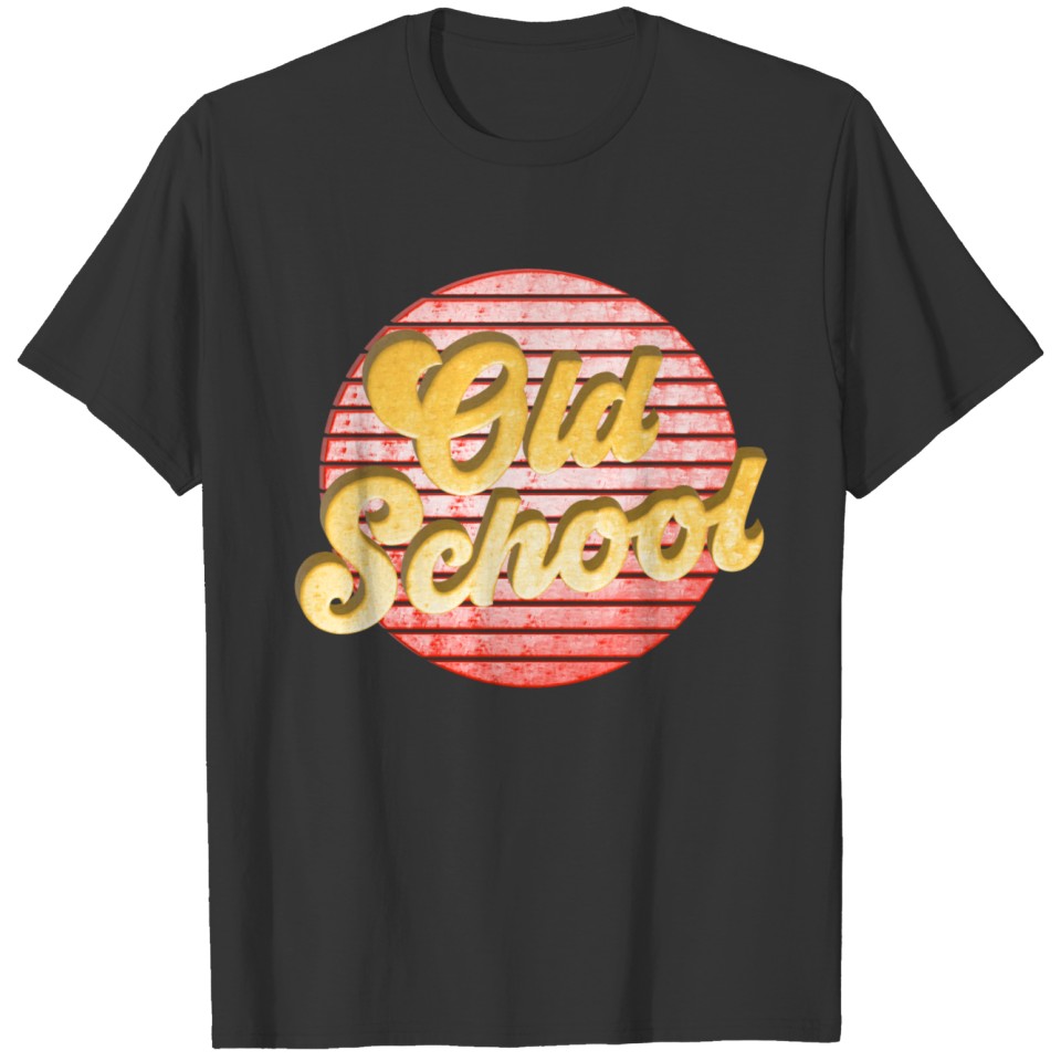 Gold Old School Vintage Logo T Shirts