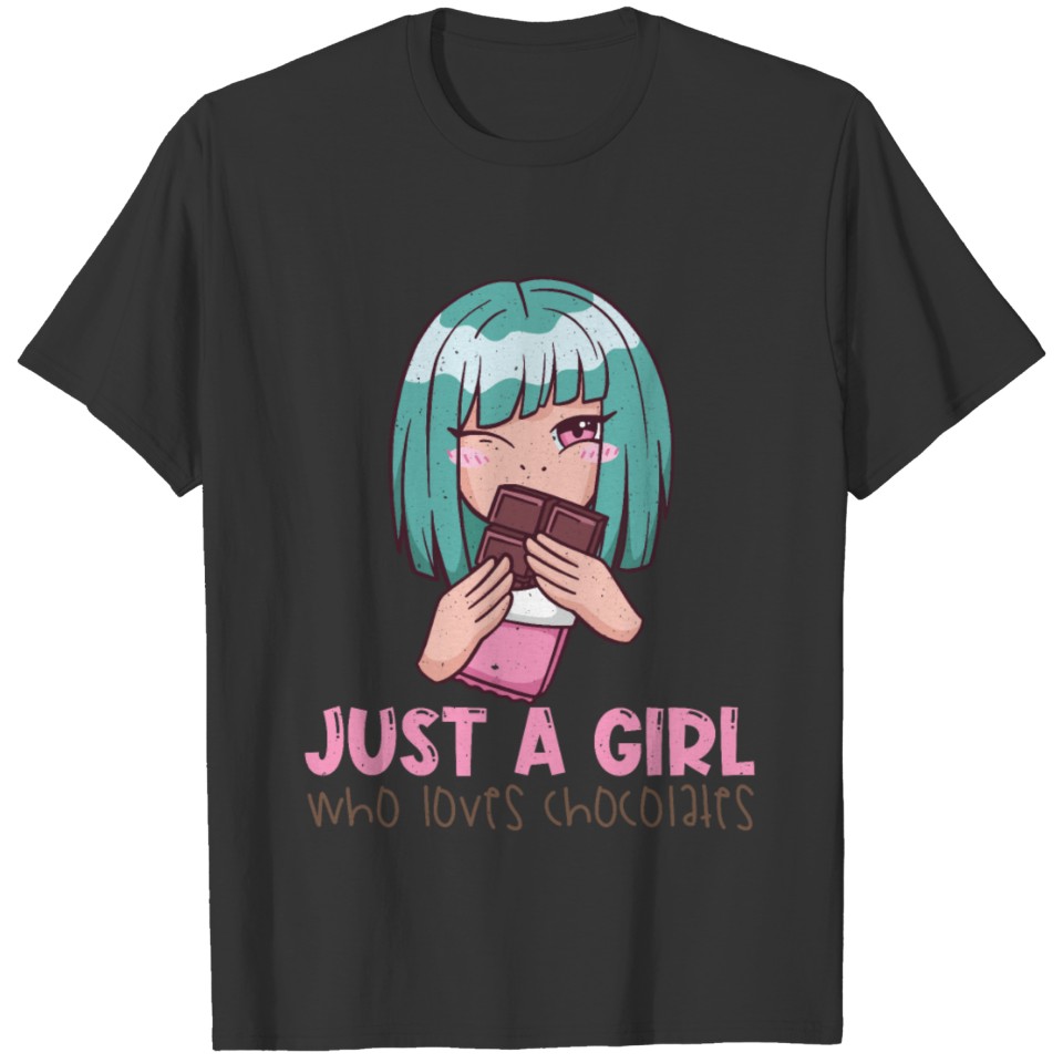 Girl Who Loves Chocolate Sweets Dessert Day T-shirt