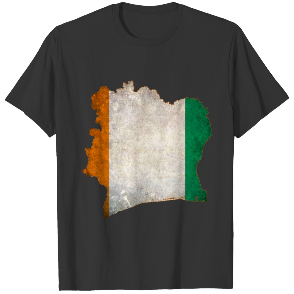 Ivory Coast Flag Map T Shirts