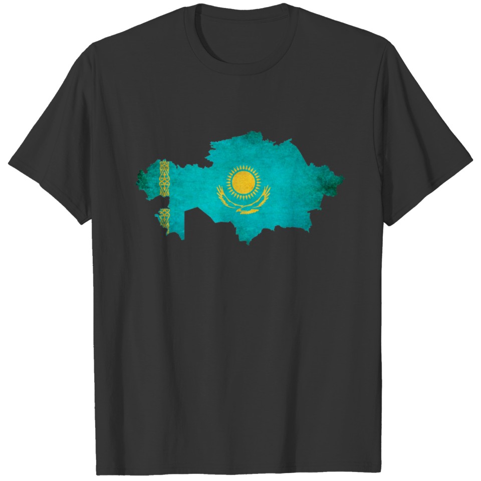 Kazakhstan Flag Map T-shirt