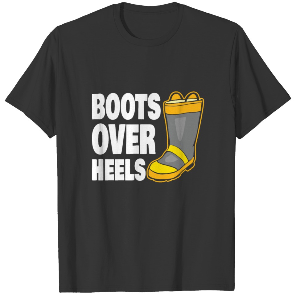 Girl Firefighter Boots Apparel T Shirts