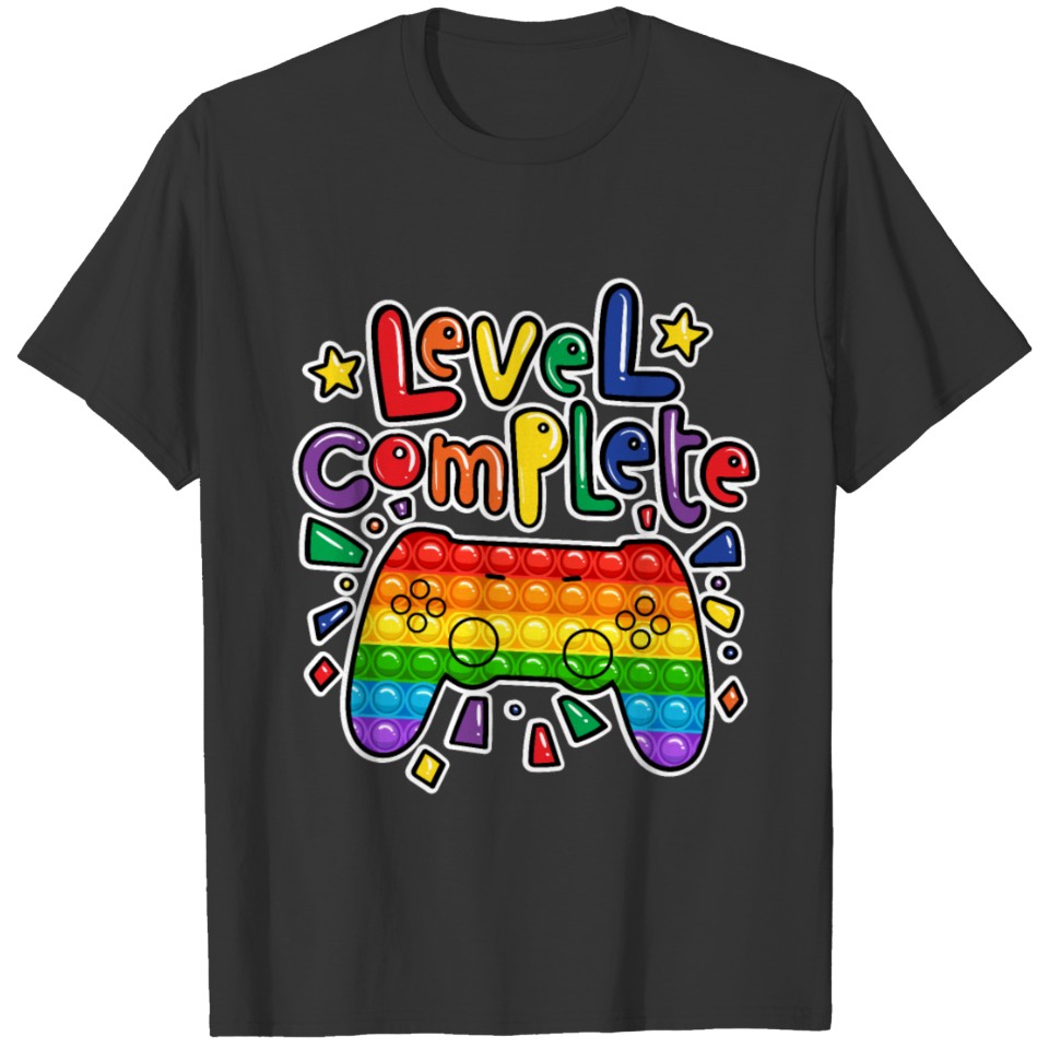 Birthday Level Complete Birthday Idea Pop It Gamer T-shirt