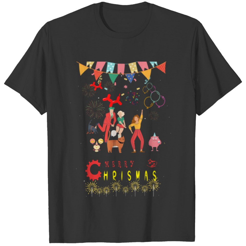Merry Christmas. Happy new year, new year party. T-shirt