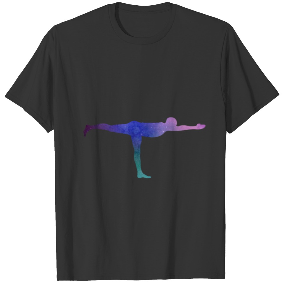 Warrior III Acrobatic Sport Galaxy Space Yoga T-shirt
