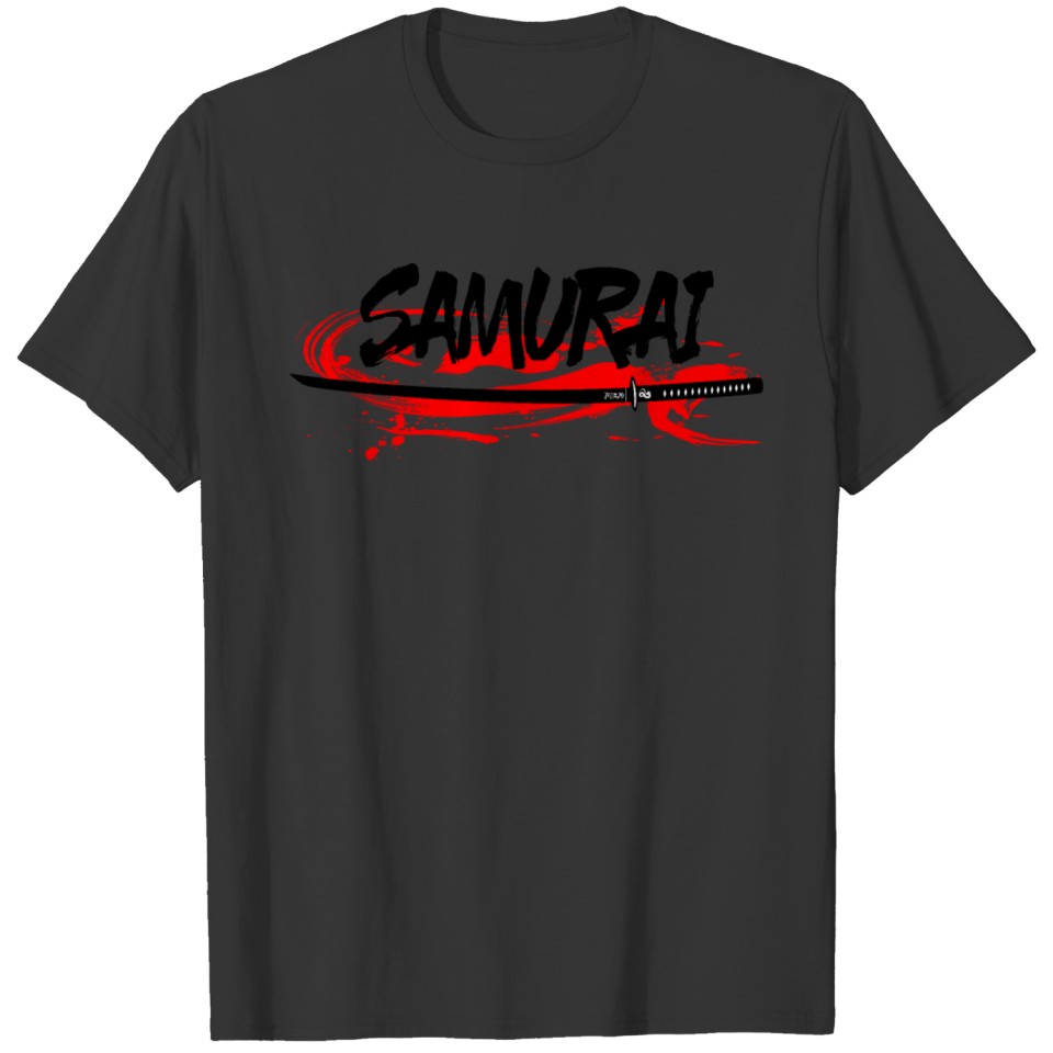Samurai letters katana japanese warrior T-shirt