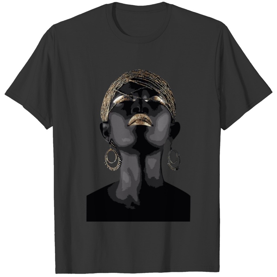 Afrocentric Women African American Afro Midnight Q T-shirt