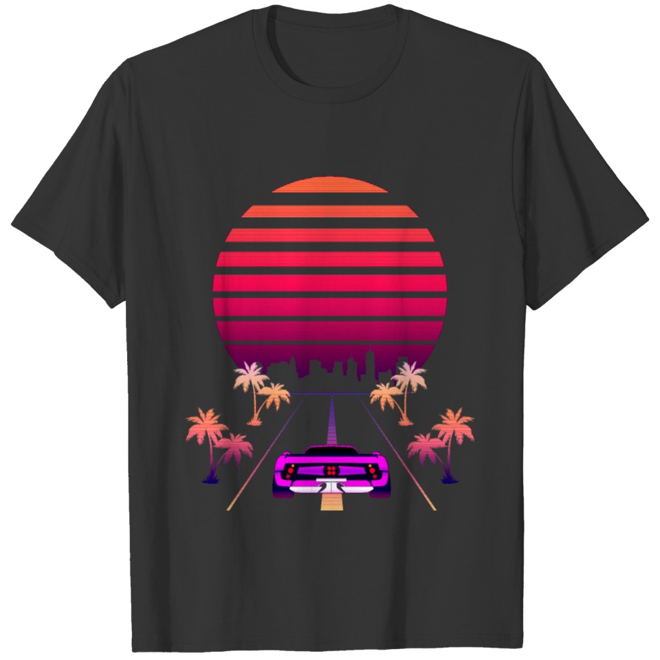 Synthwave Sunset, and Retro 80s Sport Fast Car T-shirt