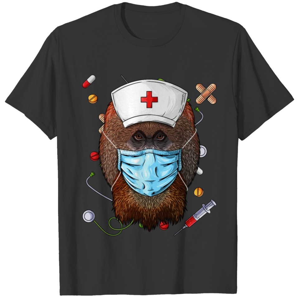 Orangutan Nurse RN Funny ER Nursing School Graduat T-shirt