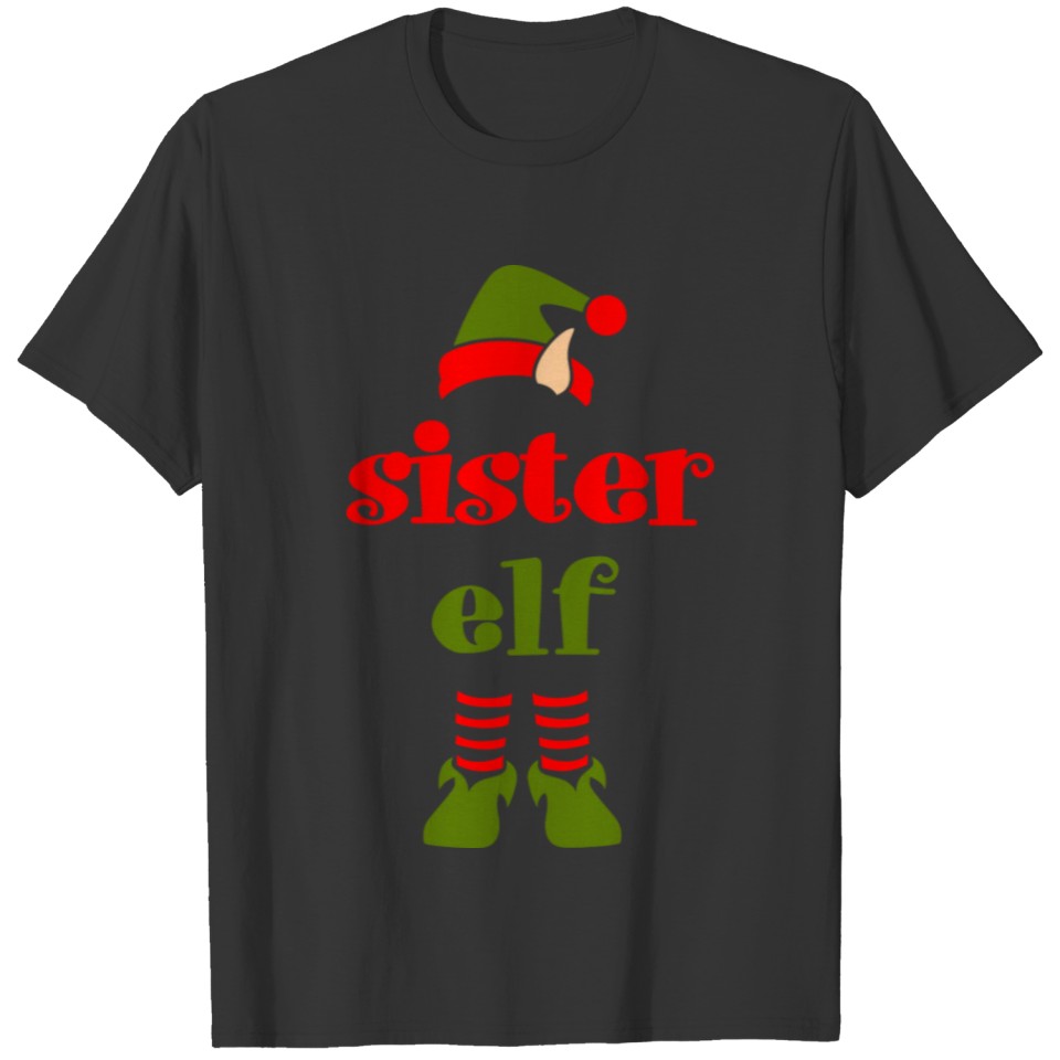 Christmas Elf Christmas Sister T Shirts