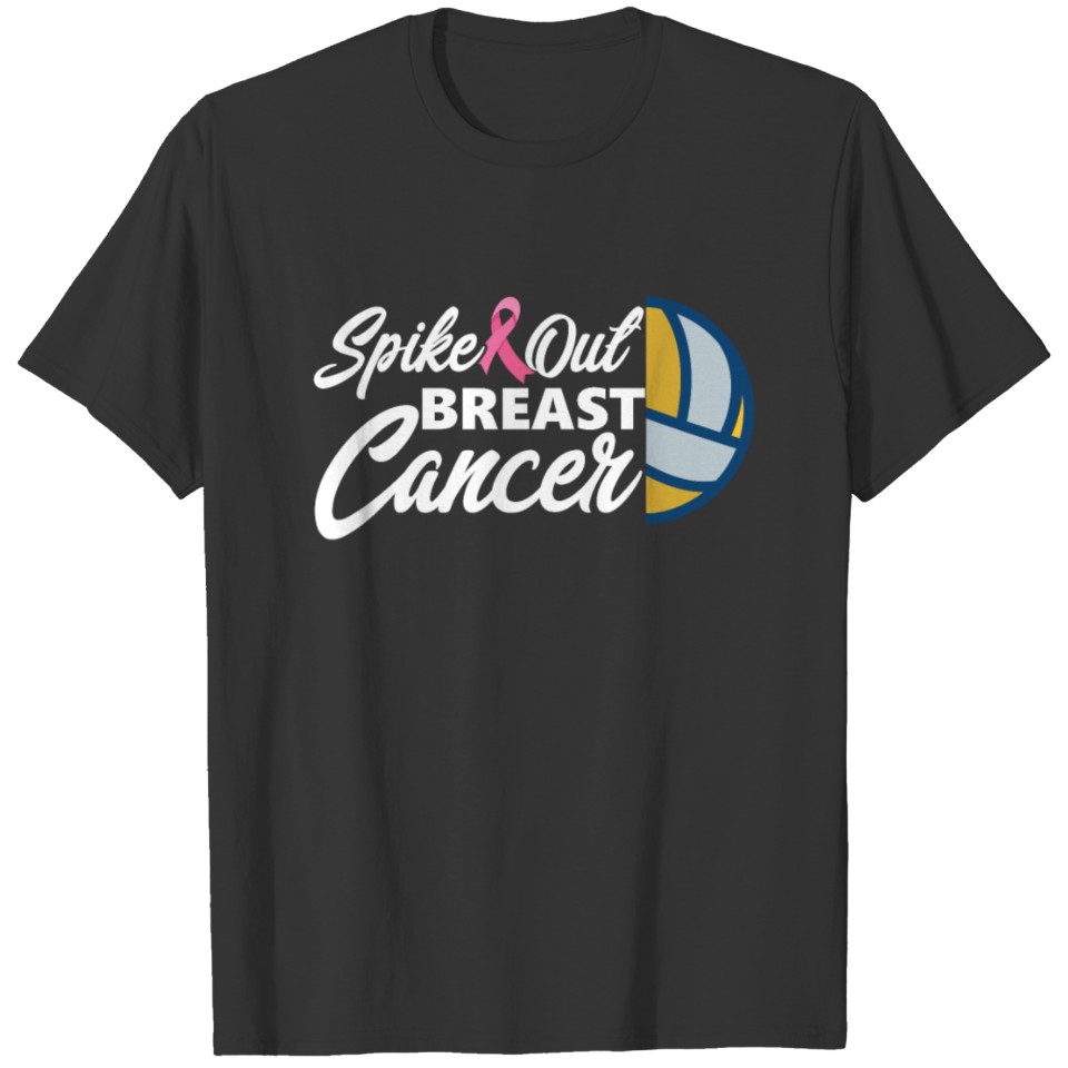 Pink Ribbon Spike Out Volleyball Breast Cancer Oct T-shirt