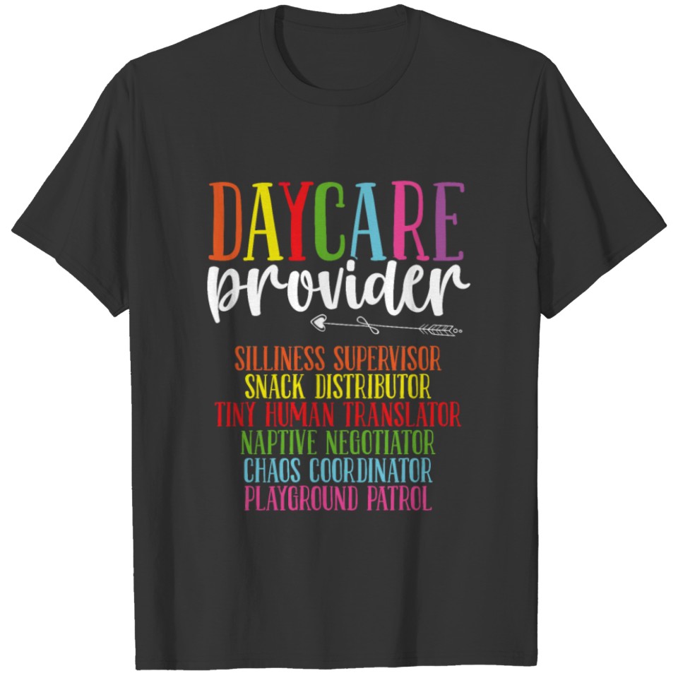 Daycare Provider Kids Tiny Human Childcare Teacher T-shirt