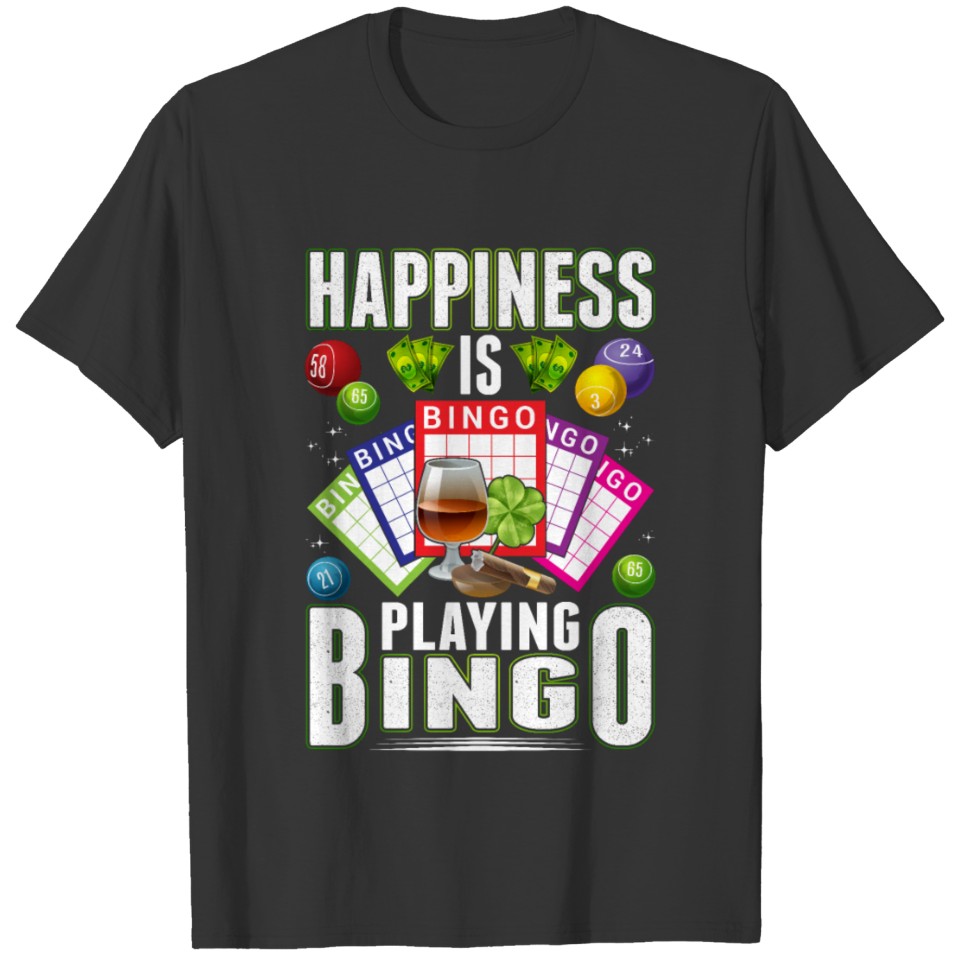 Happy Bingo Player Men Women Funny Bingo T-shirt