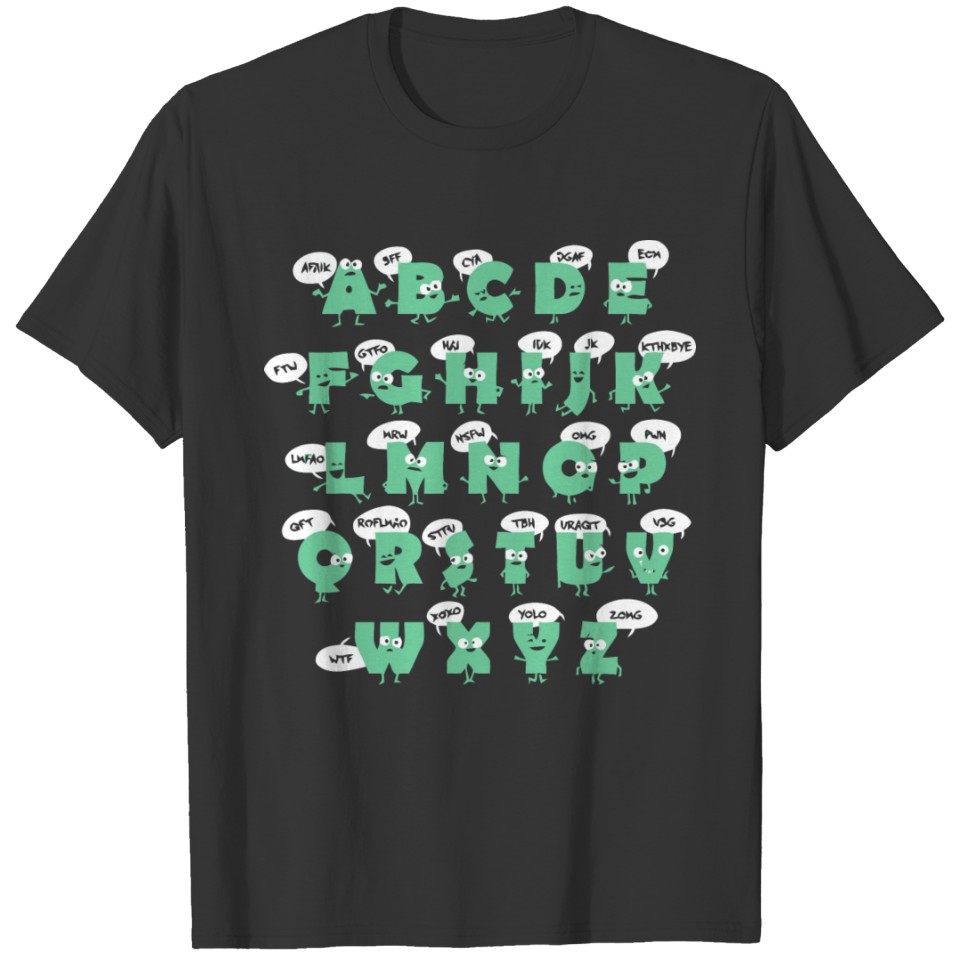 alphabetical abbreviations T-shirt