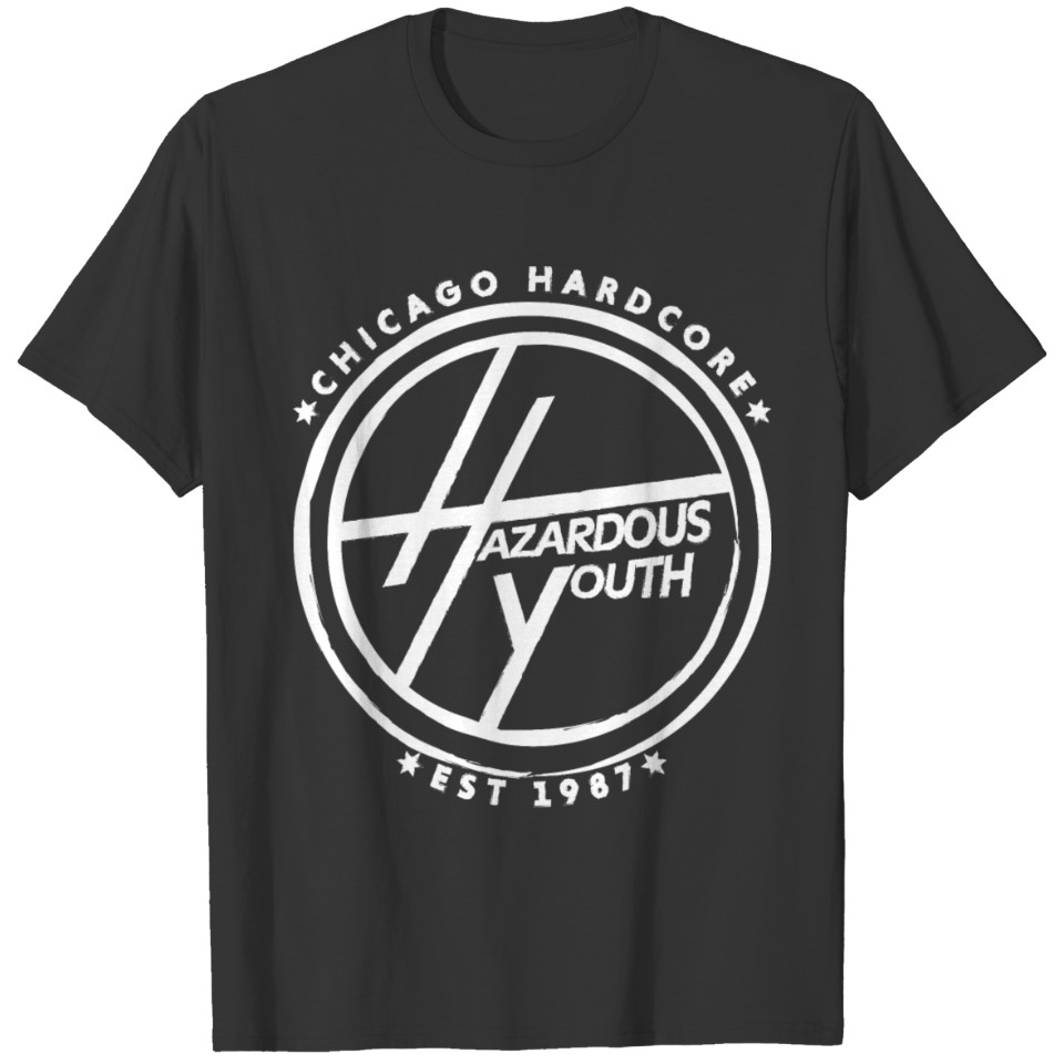 Hazardous Youth Badge Logo (white) T Shirts