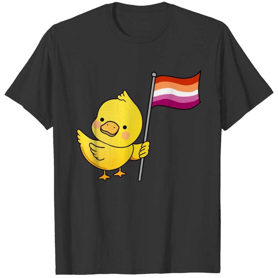 Duck Orange Pink Lesbian Pride Flag T Shirts