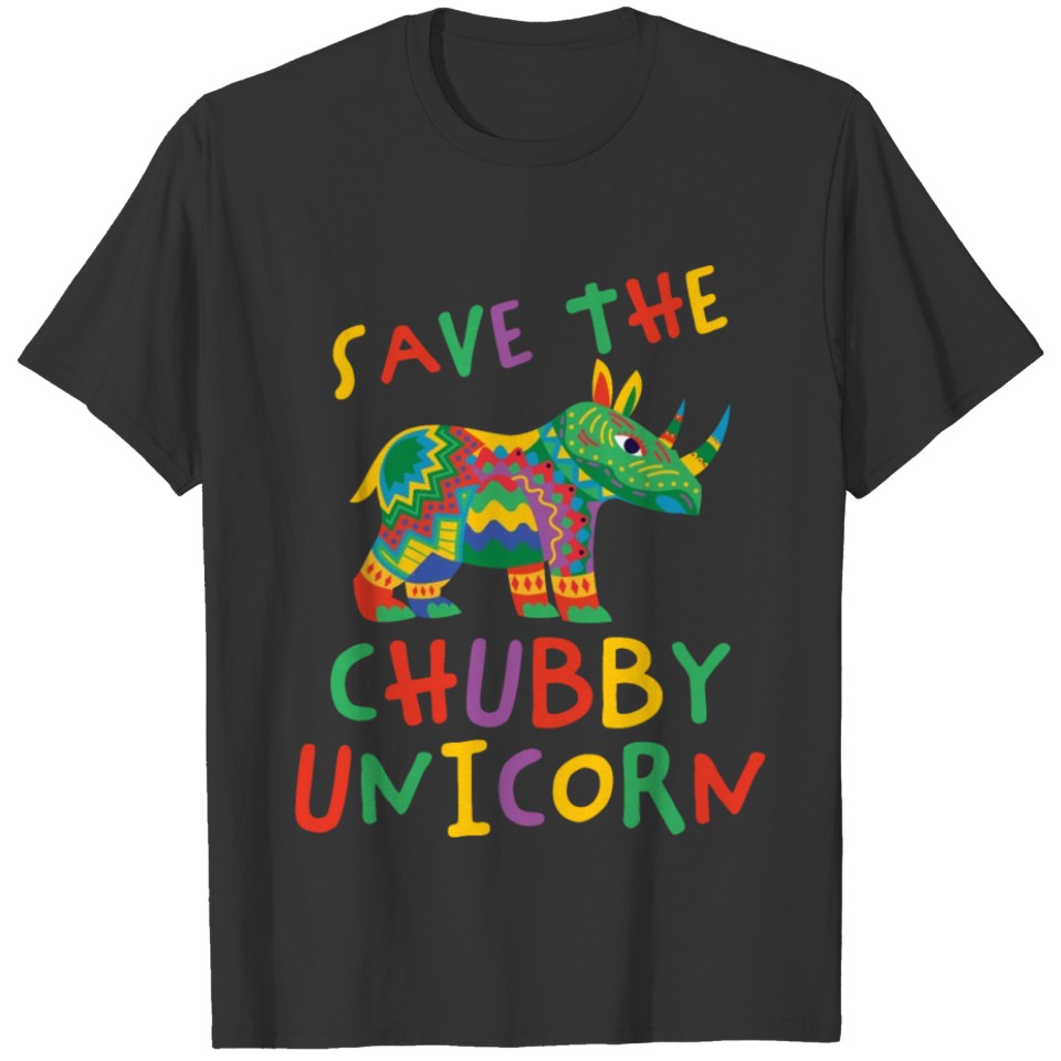 Save The Chubby Unikorn Rhinoceros Unicorn Gift T-shirt