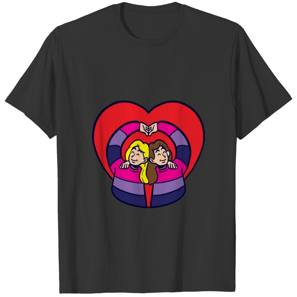 Gender Bisexual Heart T-shirt