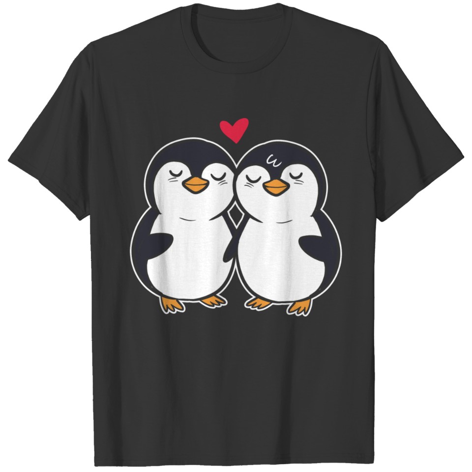 Couple Penguins Inlove Couple Gift T-shirt