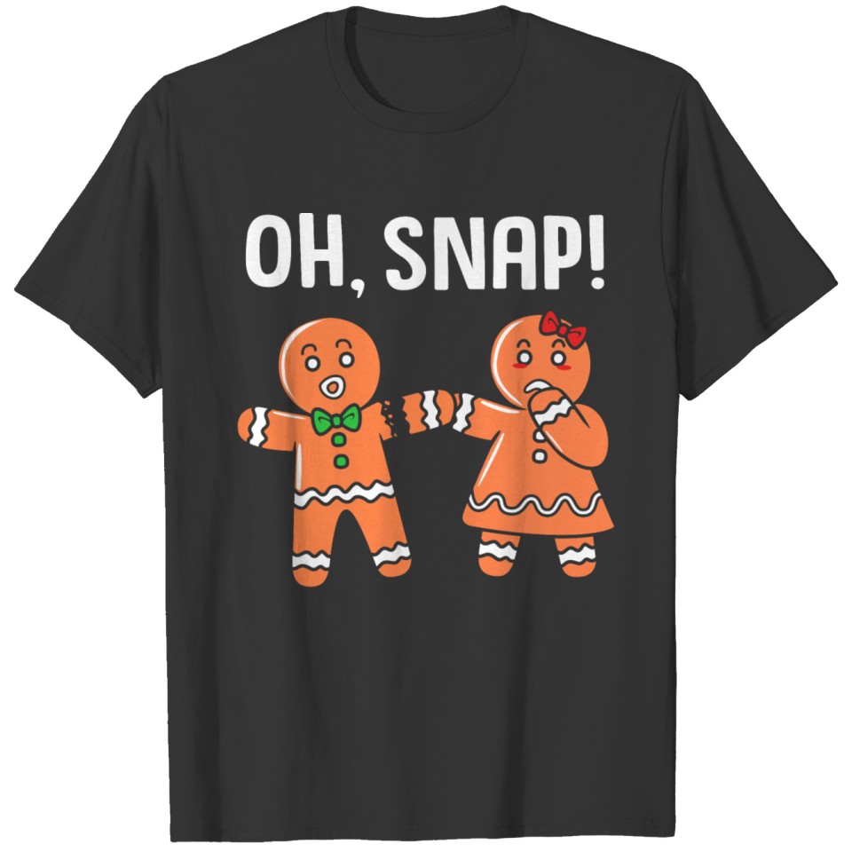 Christmas Couple Matching Oh Snap GingerBread T Shirts