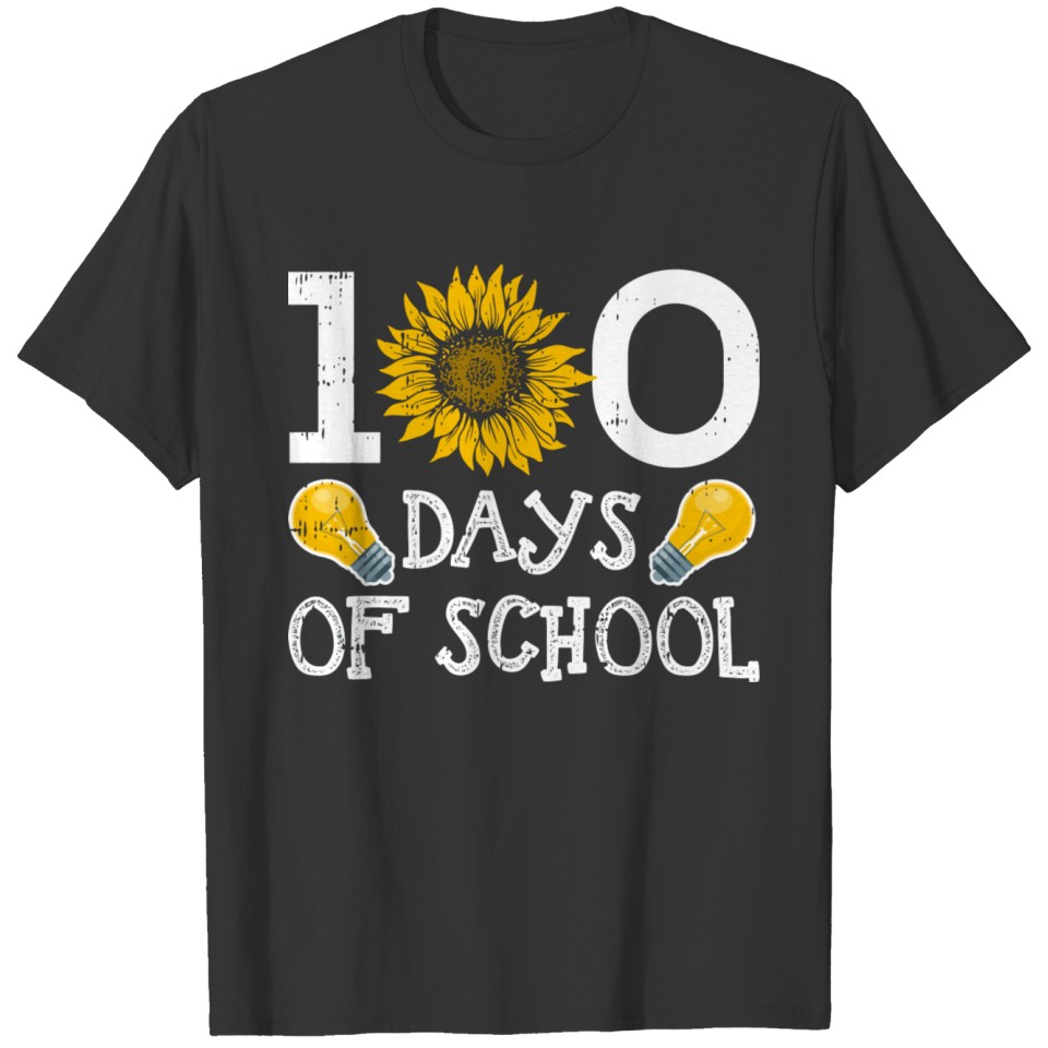 100 Days Of School Sunflower Bright Teacher Studen T Shirts