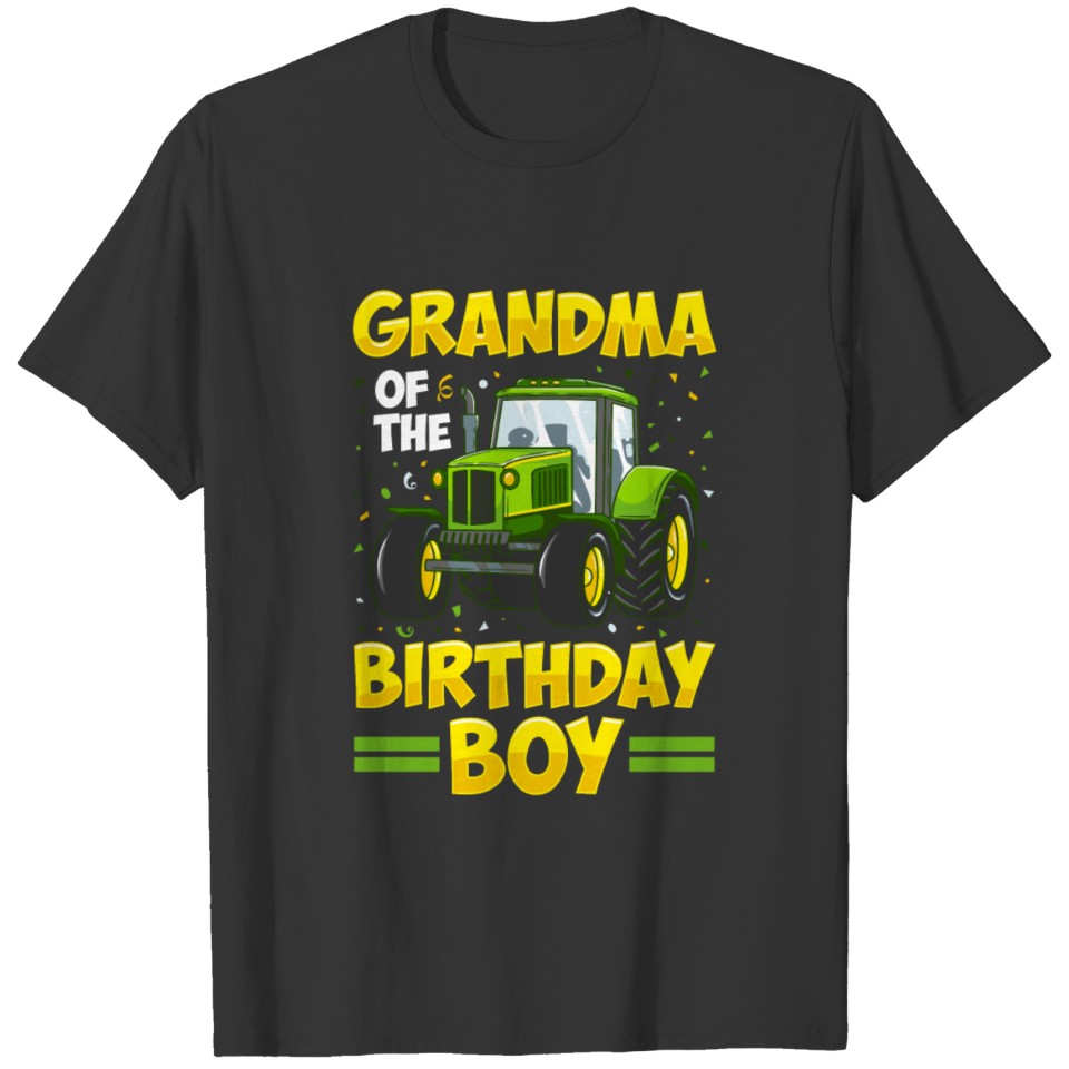 Grandma Of The Birthday Boy Tractor Farm Truck Par T-shirt