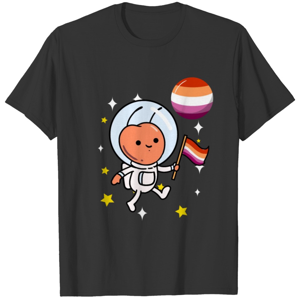 Ant In Space Orange Pink Lesbian T-shirt