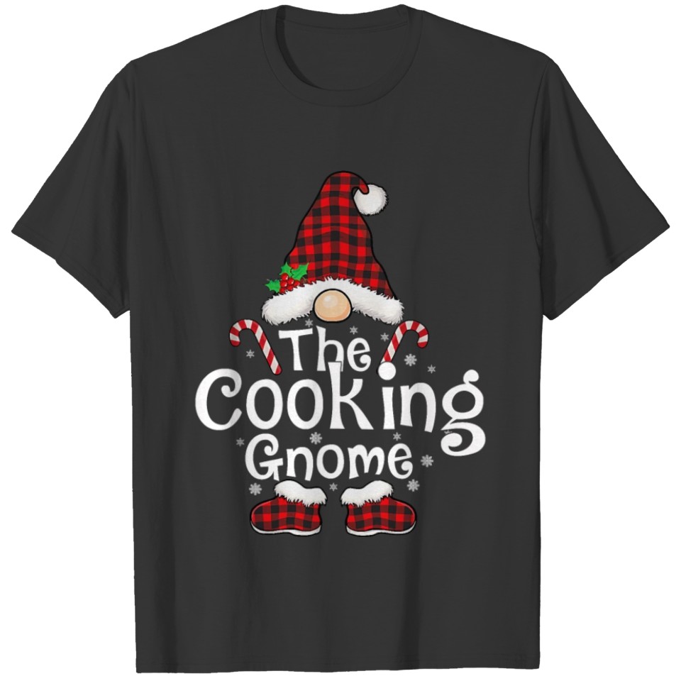 Cooking Gnome Buffalo Plaid Matching Family Christ T Shirts