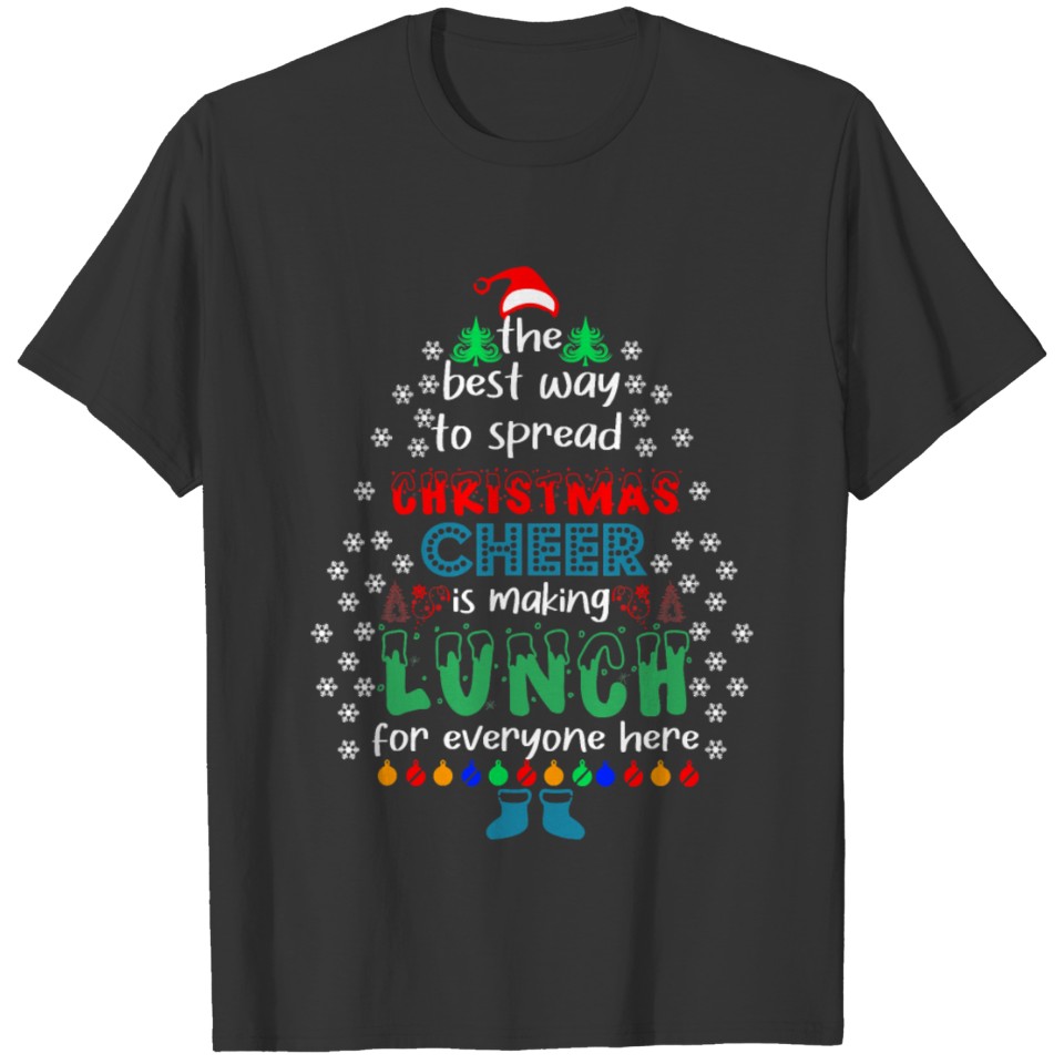Funny Lunch Lady Christmas Cheer Christmas Xmas T T-shirt
