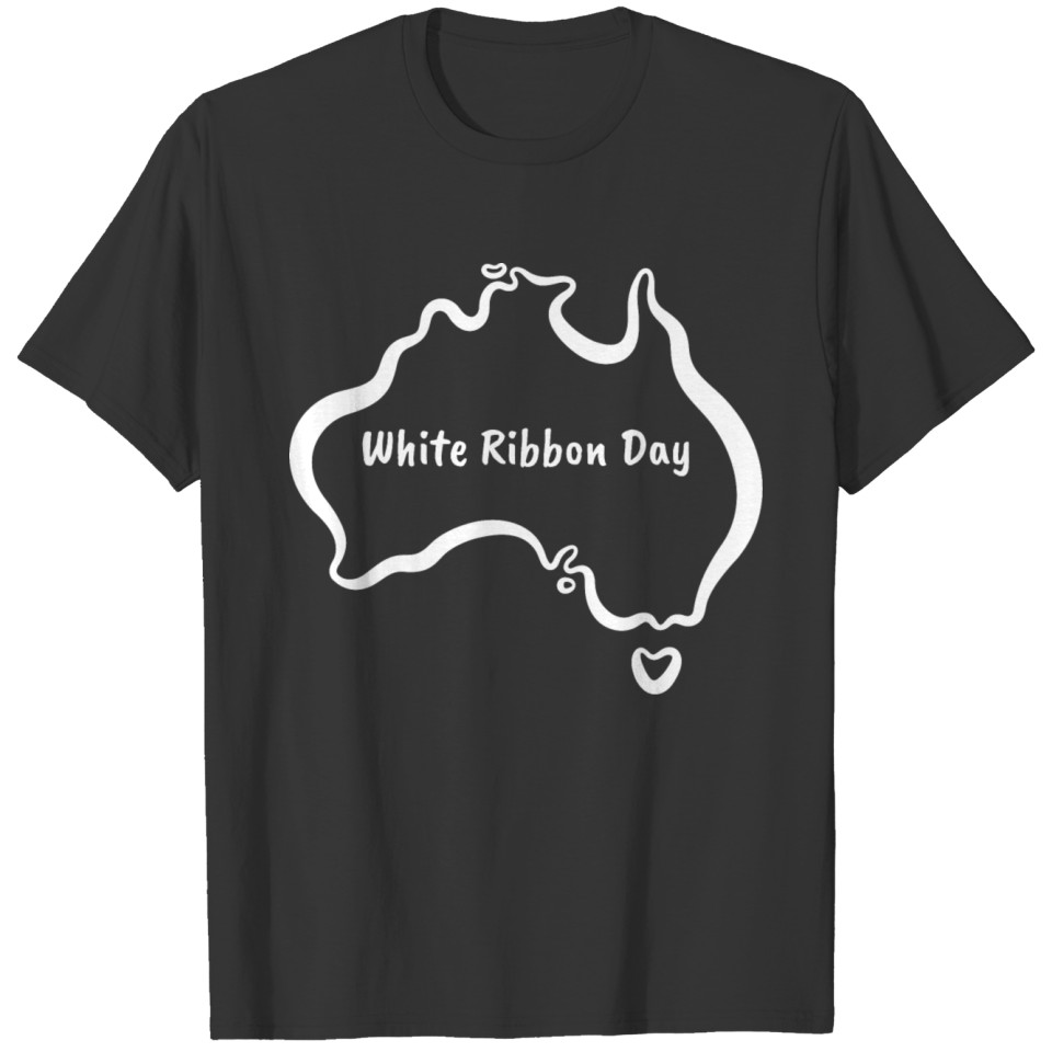 White Ribbon Day Australia map T-shirt