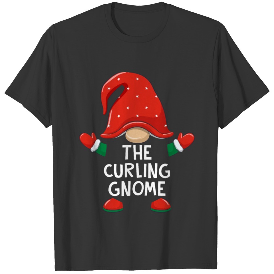 Curling Gnome Shirts Set Christmas Matching T Shir T-shirt