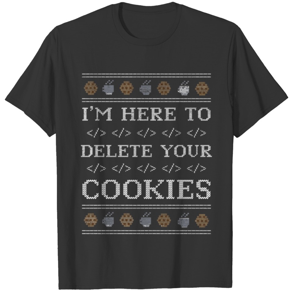 Funny Programmer Nerd Geek Christmas Cookies Ugly T-shirt