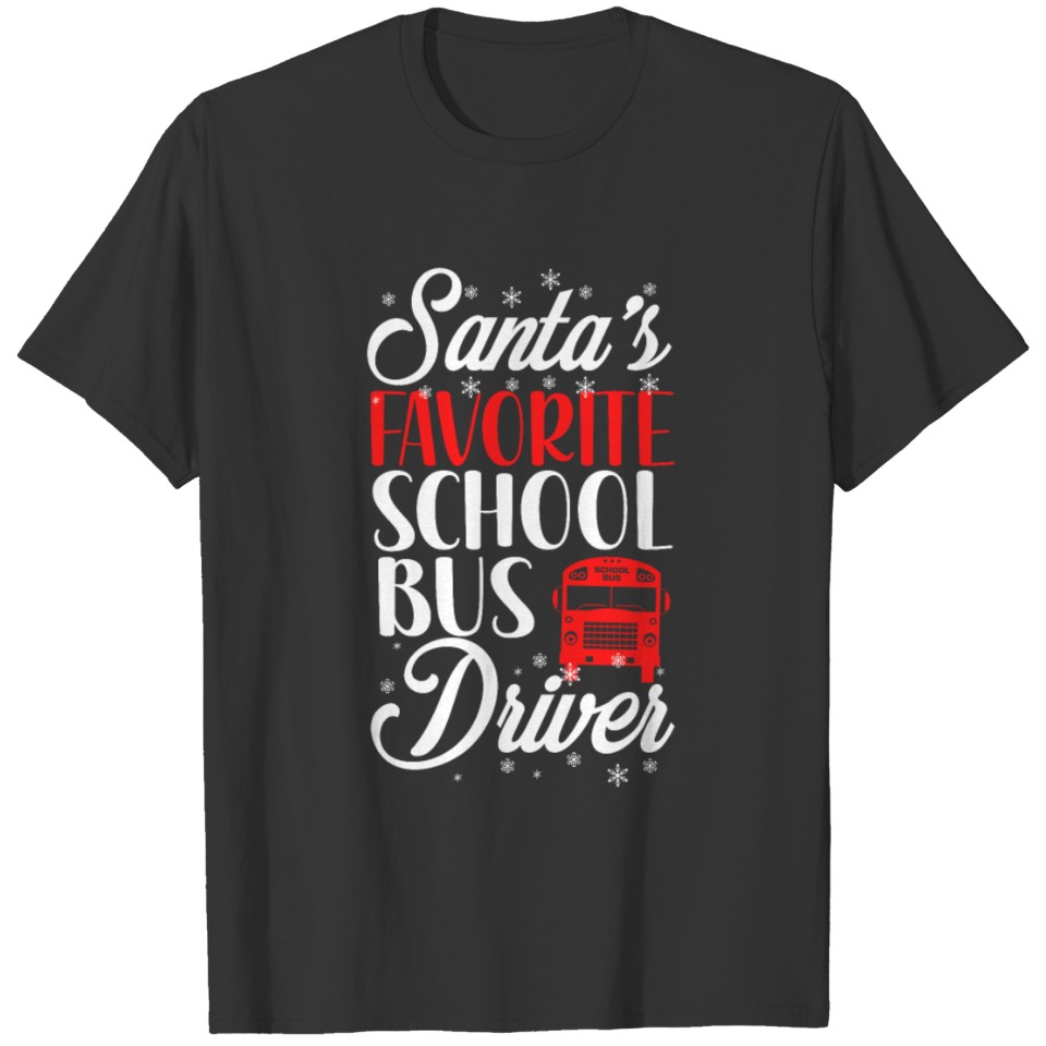 School Bus Driver Christmas Santa T-shirt